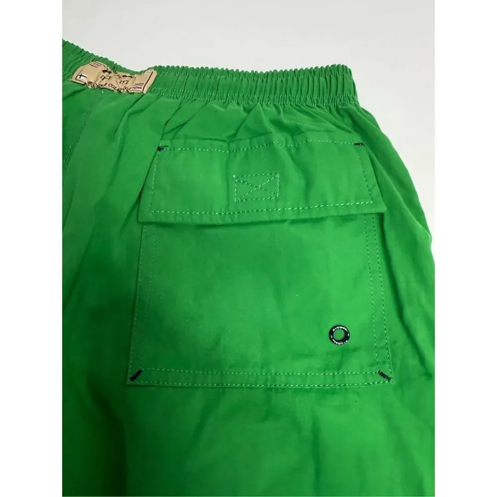 NWT Brumel Boys Swim Trunks Shorts Size M Mesh Lined Green